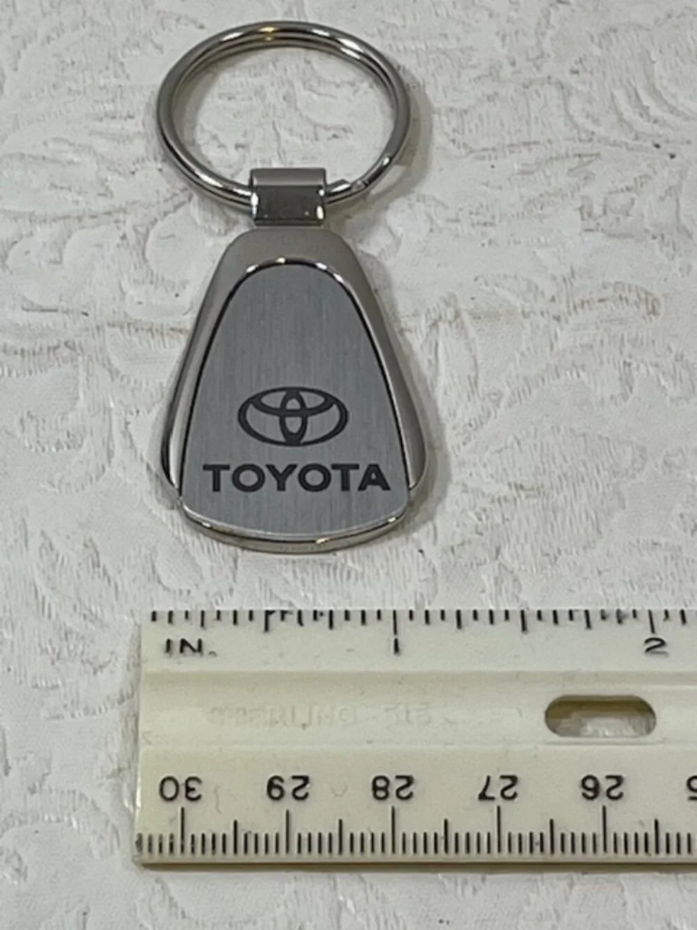 NEW Toyota Teardrop Key Chain Laser-Etched Satin Finish Metal Fob Tampa 1